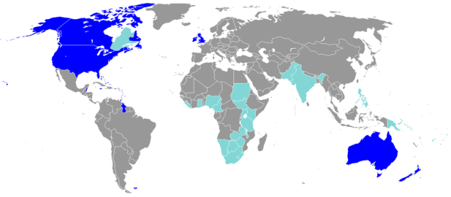 Anglophone World Map